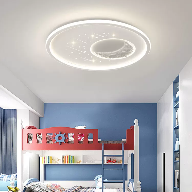 儿童房间led护眼吸顶灯现代简约2025年新款星空月牙浪漫卧室灯具