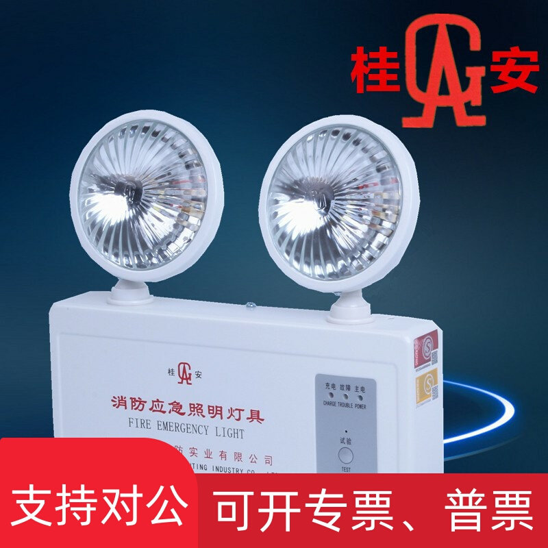 平安牌桂安牌双头应急灯消防应急灯LED消防应急照明灯ZFZDE2WDT1