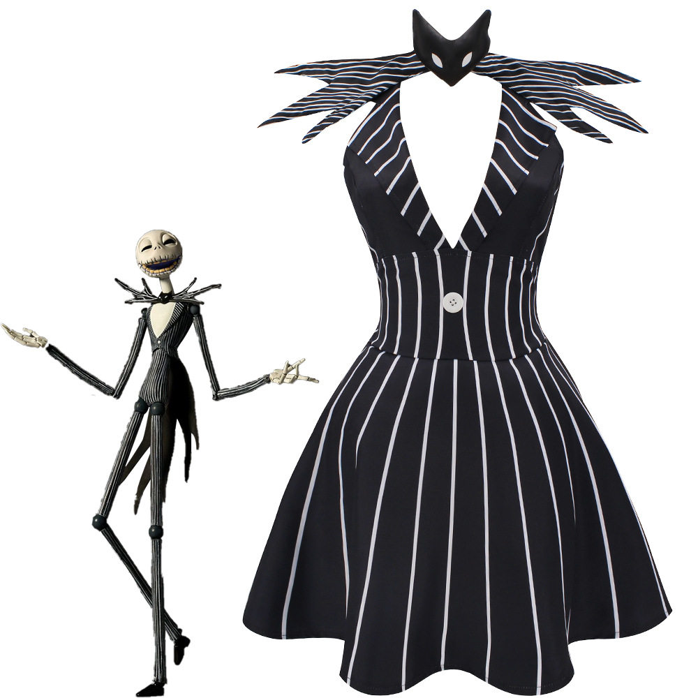 圣诞夜惊魂杰克性转服JackSkellington万圣节表演服装