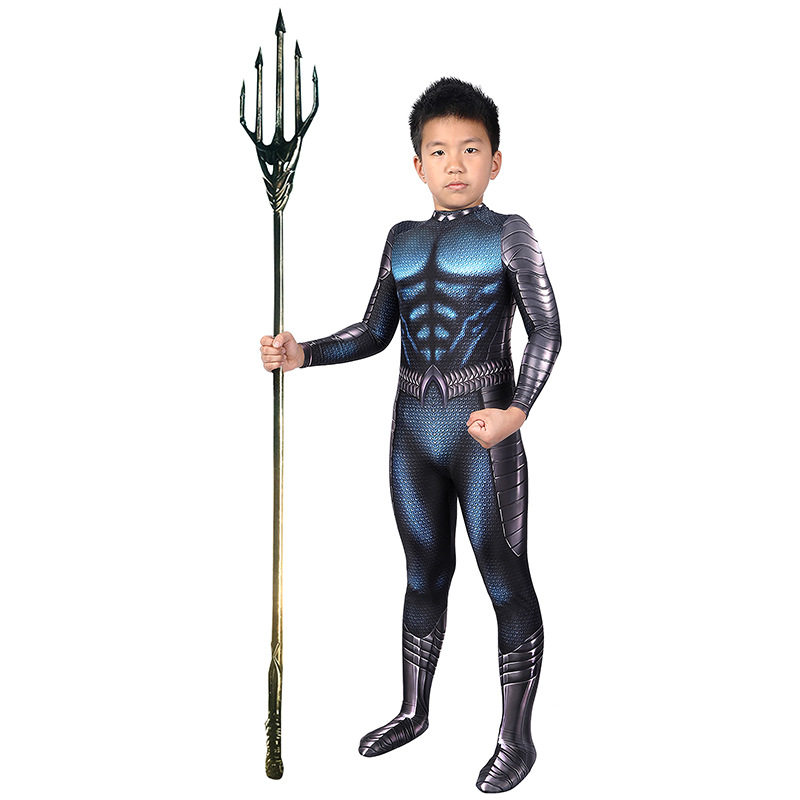 海王2亚瑟儿童紧身衣cos海王连体衣小孩cos万圣节服装cos