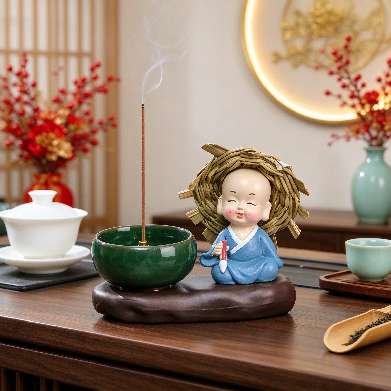 佛系四不小和尚茶空间禅意茶宠摆件小装饰禅茶一味雅致生活仪式感