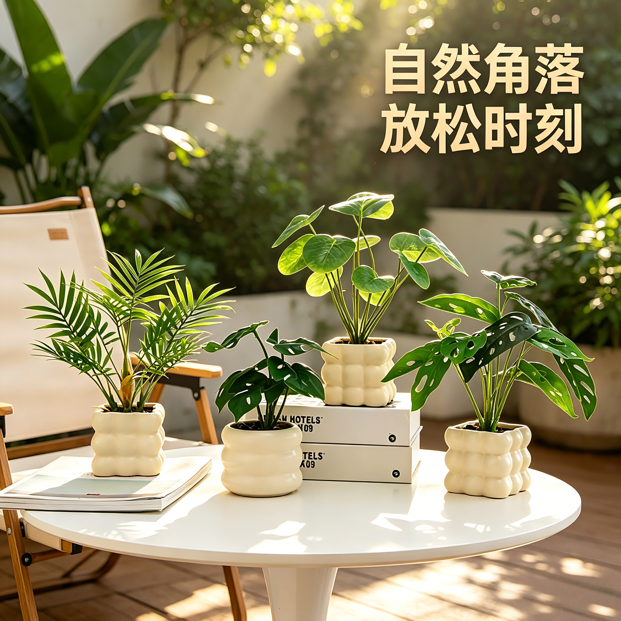 休息椅旁意式极简风摆件装饰品甜品台流水扇子客厅玄学美学摆设
