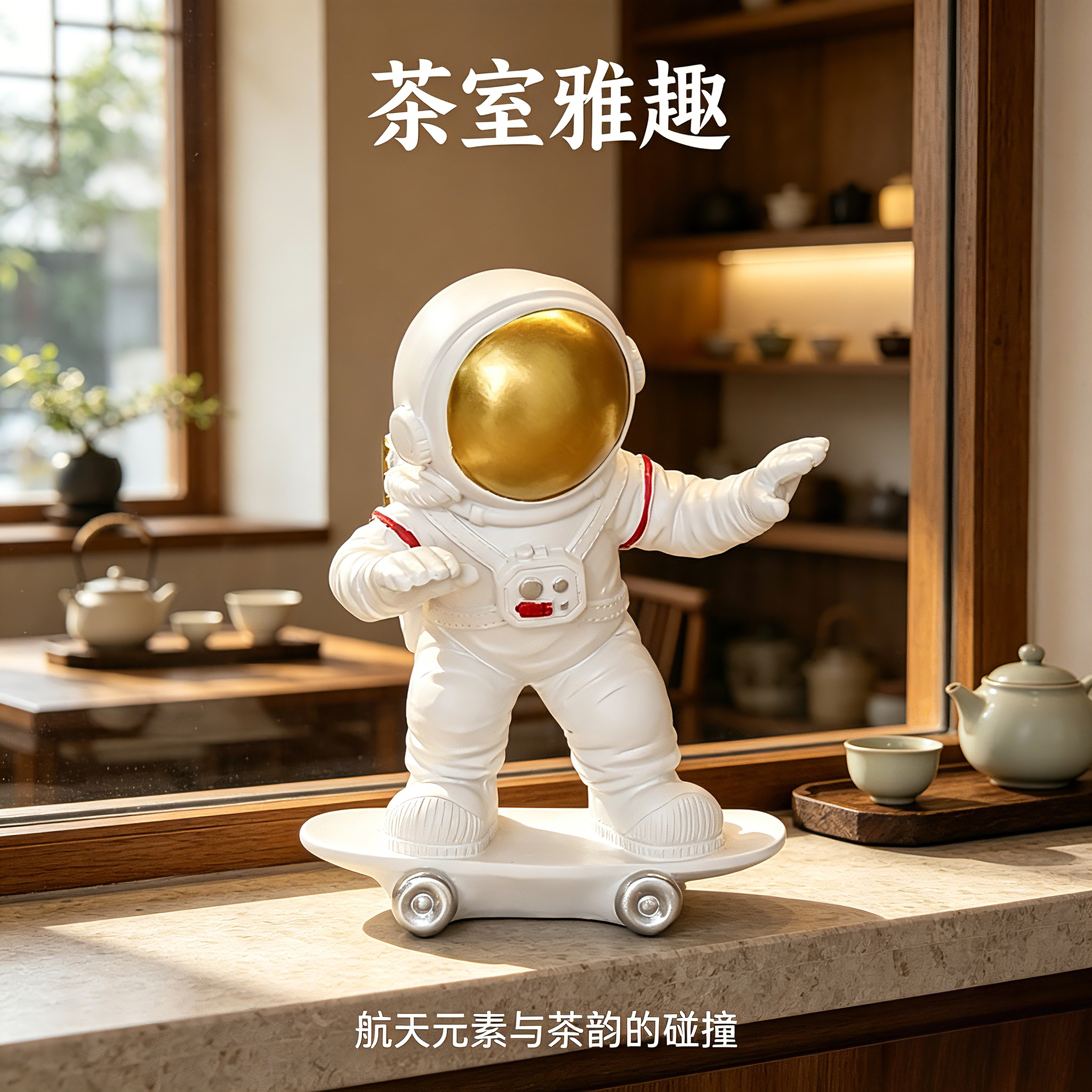茶室窗台竖版摆件玄关区域