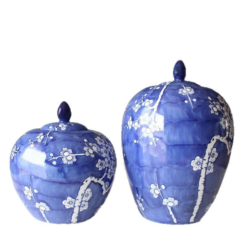 陶瓷器瓶现代式将军罐摆DHA花件青中客厅玄关仿花古博古架复古