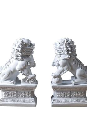 白色树狮无电子摆件新式中禅意书档书房书柜玄关视柜饰脂品