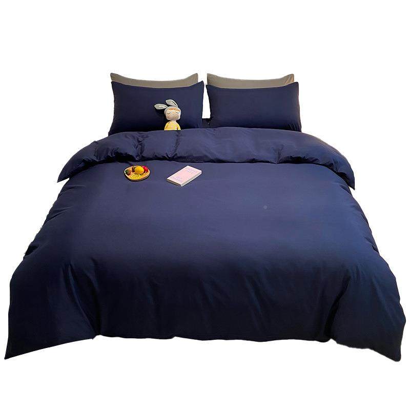 床罩上用品四水件yc25589套家磨毛居双面被套洗棉纯色枕套床单被