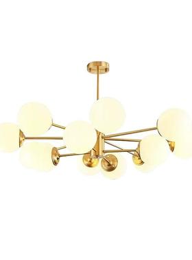 现代全吊18112灯厅灯简约客魔豆分子北欧时尚创意铜厅餐玻璃卧室