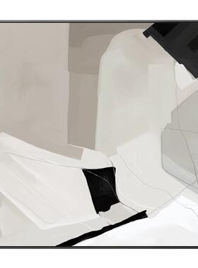 虚无现代简约室QX202203客装饰画抽象黑白壁画休挂息走廊玄关酒店