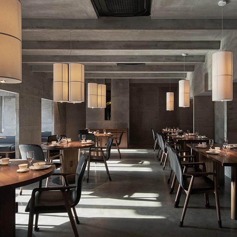 侘寂风吊灯日式餐厅餐桌灯中式包厢餐饮专用带射灯高端吧台饭店灯