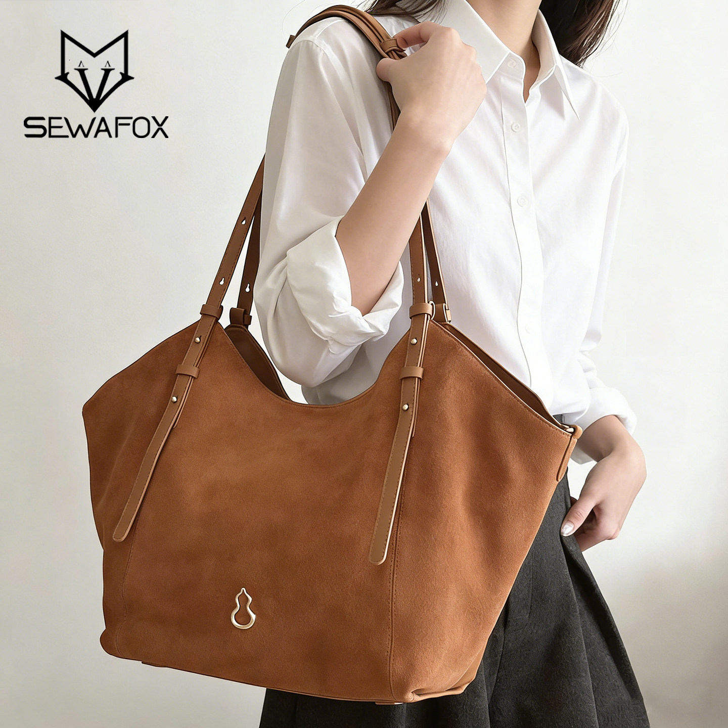 高级感托特包女2025秋冬新款大容量单肩通勤包麂皮腋下包手提包,箱包皮具/热销女包/男包,托特包,淘宝优惠券,粉丝福利购,淘宝优惠卷