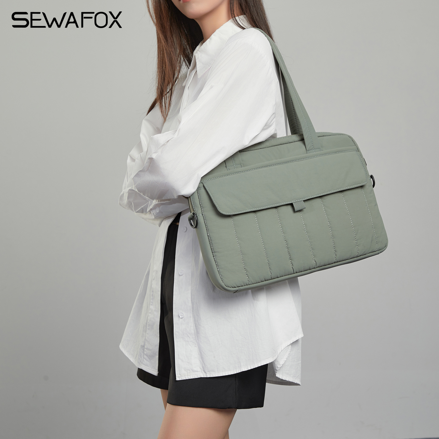 原创简约通勤笔记本电脑托特包