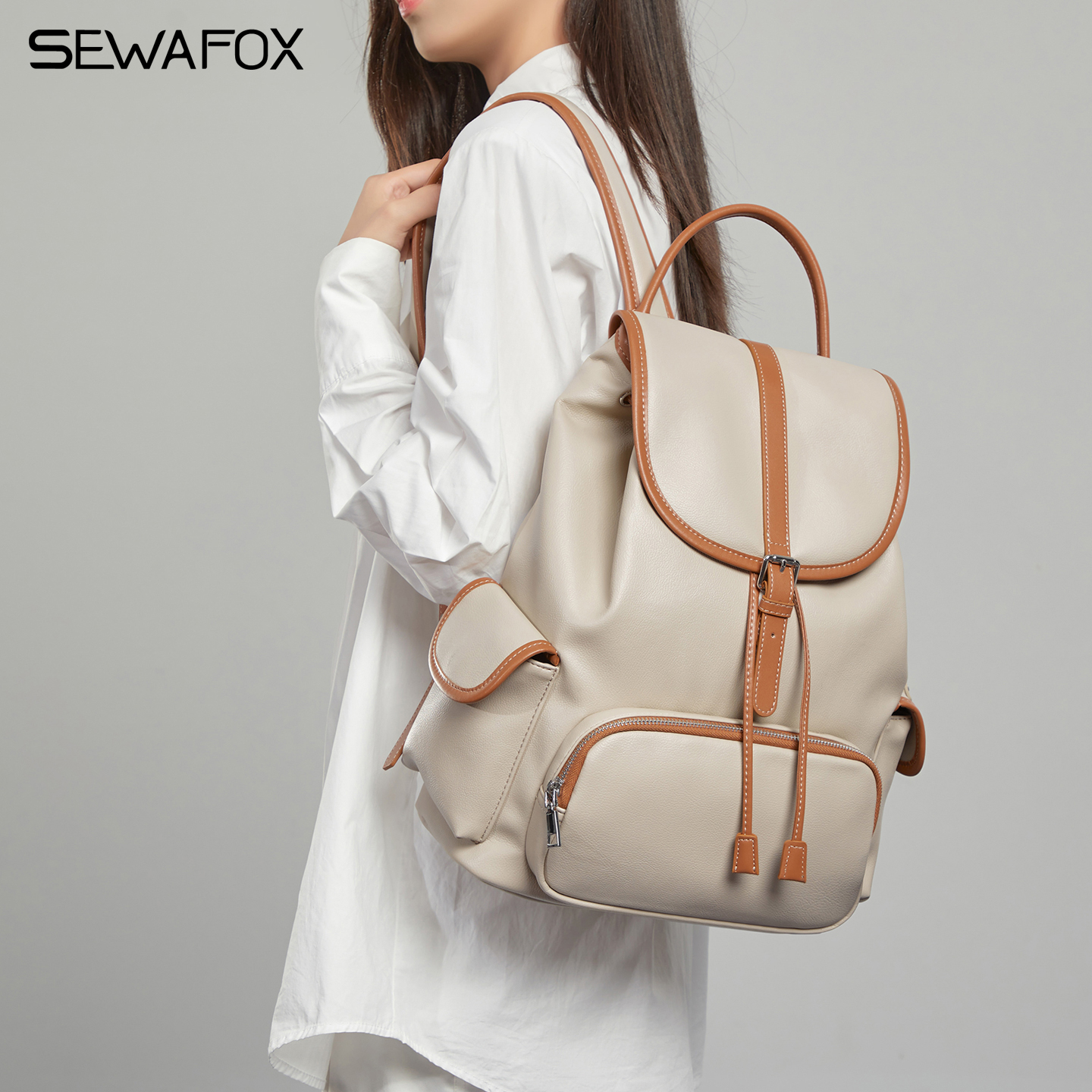 秋冬质感通勤法式双肩背包