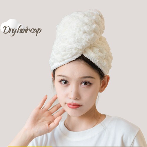 云朵格绒干发毛巾双层加厚干发帽