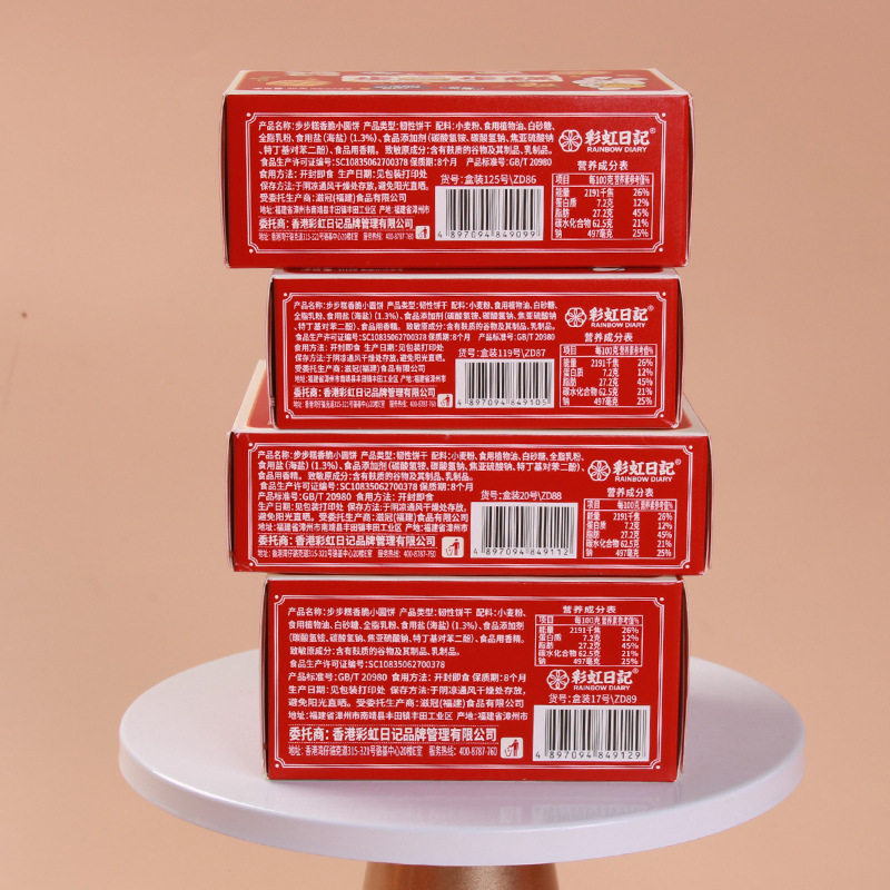 彩虹日记步步糕小圆饼喜庆食品喜饼结婚生日宝宝满月伴手礼批发