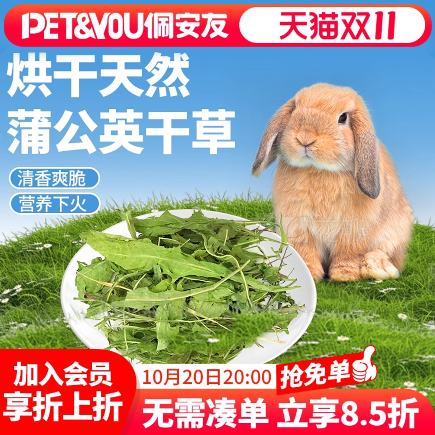 佩安友蒲公英干草兔子龙猫豚鼠草