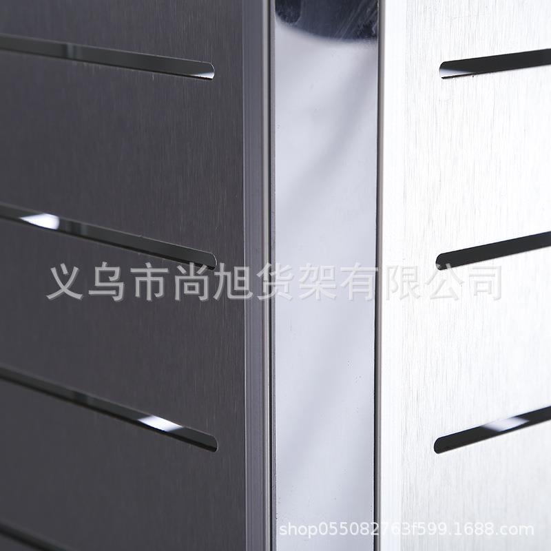 落地四面方形银色槽板旋转式饰品手机配件小商品挂钩展示架
