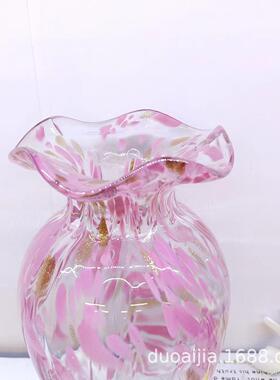 轻奢风创意玻璃花瓶粉色花瓶北欧简约风家居饰品热卖花瓶