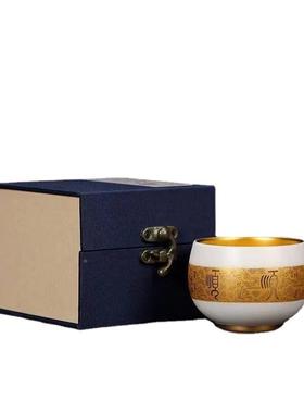顺顺金主工人杯大师纯0015手养鎏杯家用礼品茶金杯单杯子生金茶盏