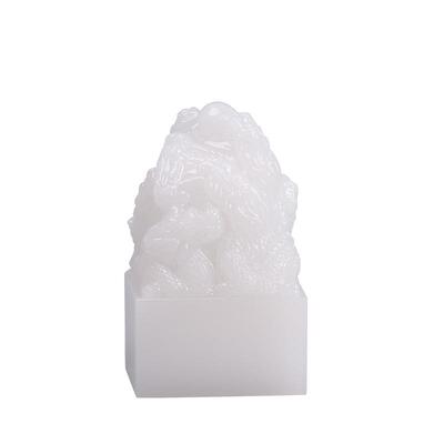 新中式古典树脂仿玉玺玻璃罩组合装饰品软装样板房办公桌书房摆件