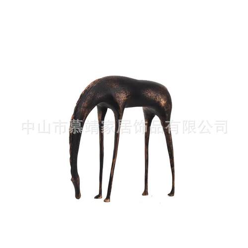 新中现代背透明水晶式树脂动马物摆件品647.客厅茶几书柜博古架饰