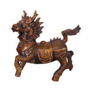 铜人麒摆件客厅办公室装饰品家用麟麒麟工艺品送礼品厂家现货