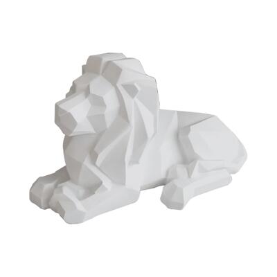 北欧摆风格树脂工艺百兽之王品切面狮子办公司家居装KRE19121件饰