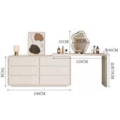 实木简卧室梳妆一体柜可伸妆缩SZT002化桌台床尾斗柜奶约油风收纳