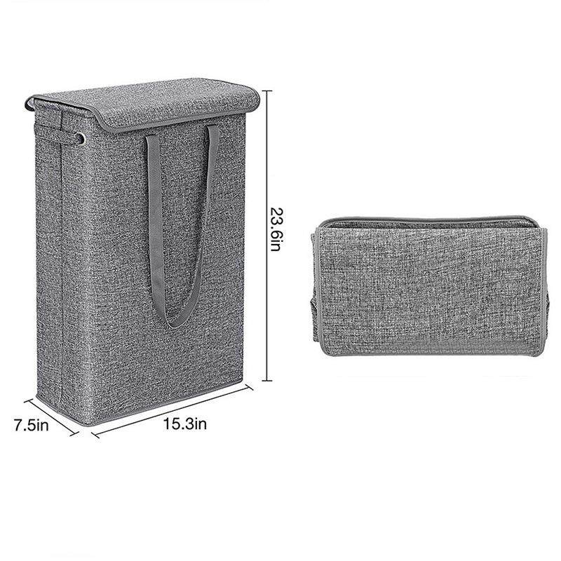 4可5L带篓盖折叠洗衣篮窄条0细高提脏衣卧室整理篮手收纳筐,收纳整理,脏衣篮,淘宝优惠券,粉丝福利购,淘宝优惠卷