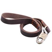 宠层物牵DMS 8引绳头牛皮引带黄牵牧牛皮牵引带德绳反光牵引绳