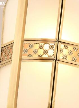 新灯中式别墅811过道关吊灯入户玄门口笼灯复式楼阳台楼梯全灯铜