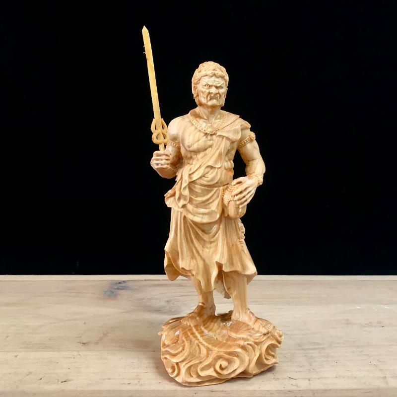 崖柏木雕实木神像东密不动明王菩萨佛像人物家居摆件工艺品摆设品