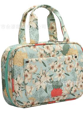 新款绿色百合图钩收纳案包棒收纳袋针编针织工具收纳包