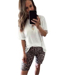 for waist slim leopard pants shorts sports fashion