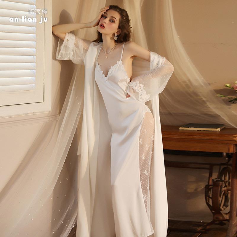 Sexy thin nightgown women extra ladies bathrobe clothes
