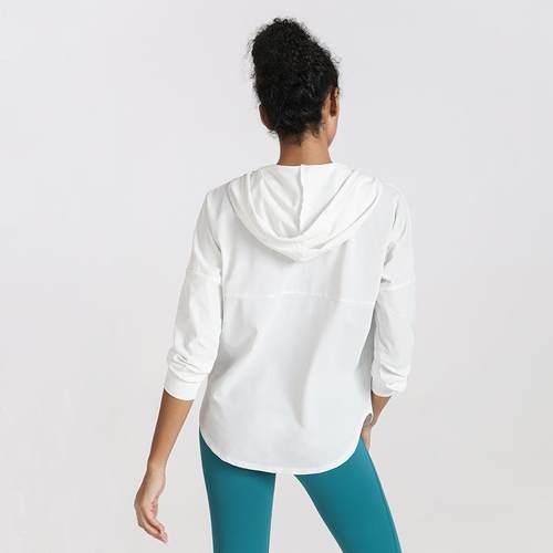 Clothes Top Fitness Cardigan Hooded Zipper Womens Sleeve