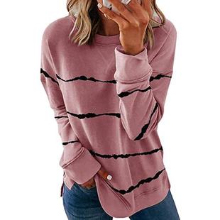 women sleeved dye loose sweatshirt Tie for long neck round