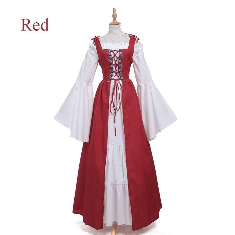 Square Neck Tie Waist Medieval Renaissance Dress