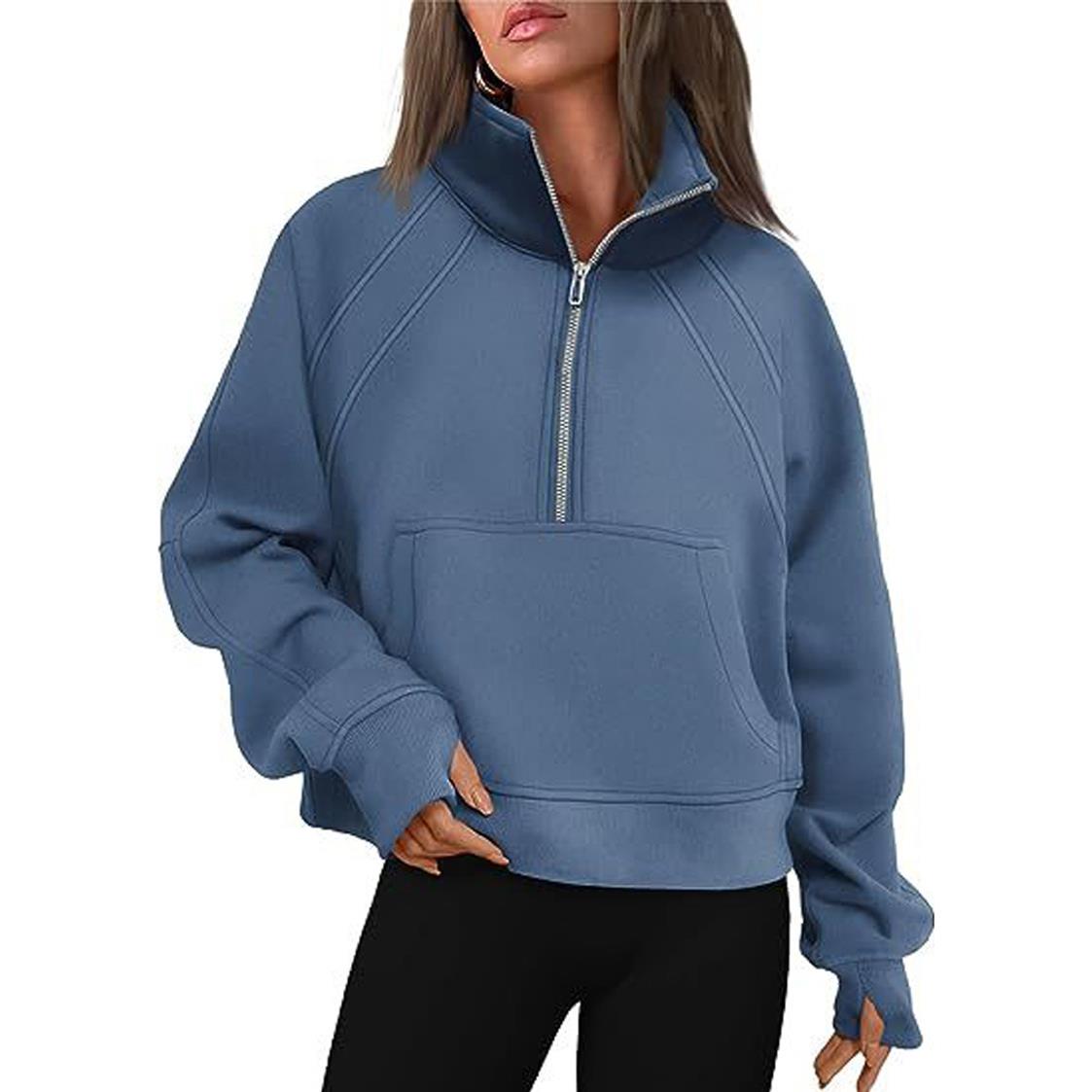 sweatshirt color solid velvet plus collar stand short