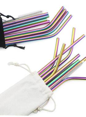 Metal Drinking Straw  Stainless Steel Colorful Straws Reusab