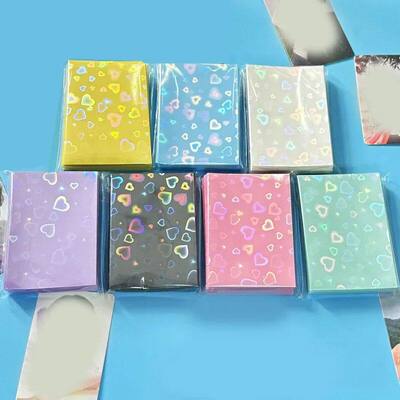 50PCS Heart Sleeves Color Photo Card Sleeve Photocard Holder