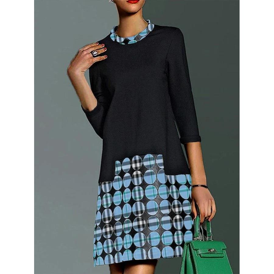 polka casual patchwork spring dresses clothes fashion women