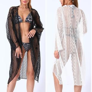 beach hollow long Lace bikini sunscreen sexy womens black