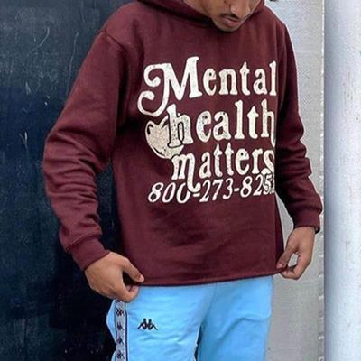 Men's pocketless hooded sweatshirt
