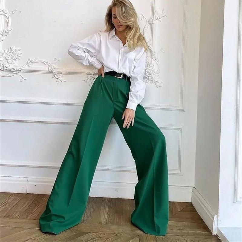 trousers suit High-waisted trousers suit draped