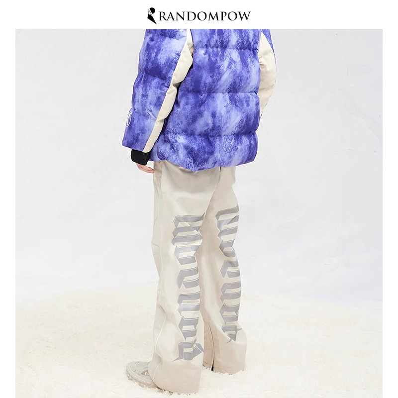RandomPow卡其色反光滑雪裤