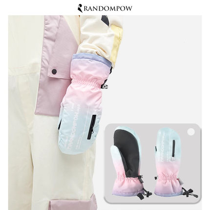 RandomPow 新款男女单双板分指触屏防风防水加厚保暖滑雪手套