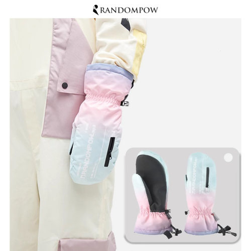 RandomPow 新款男女单双板分指触屏防风防水加厚保暖滑雪手套