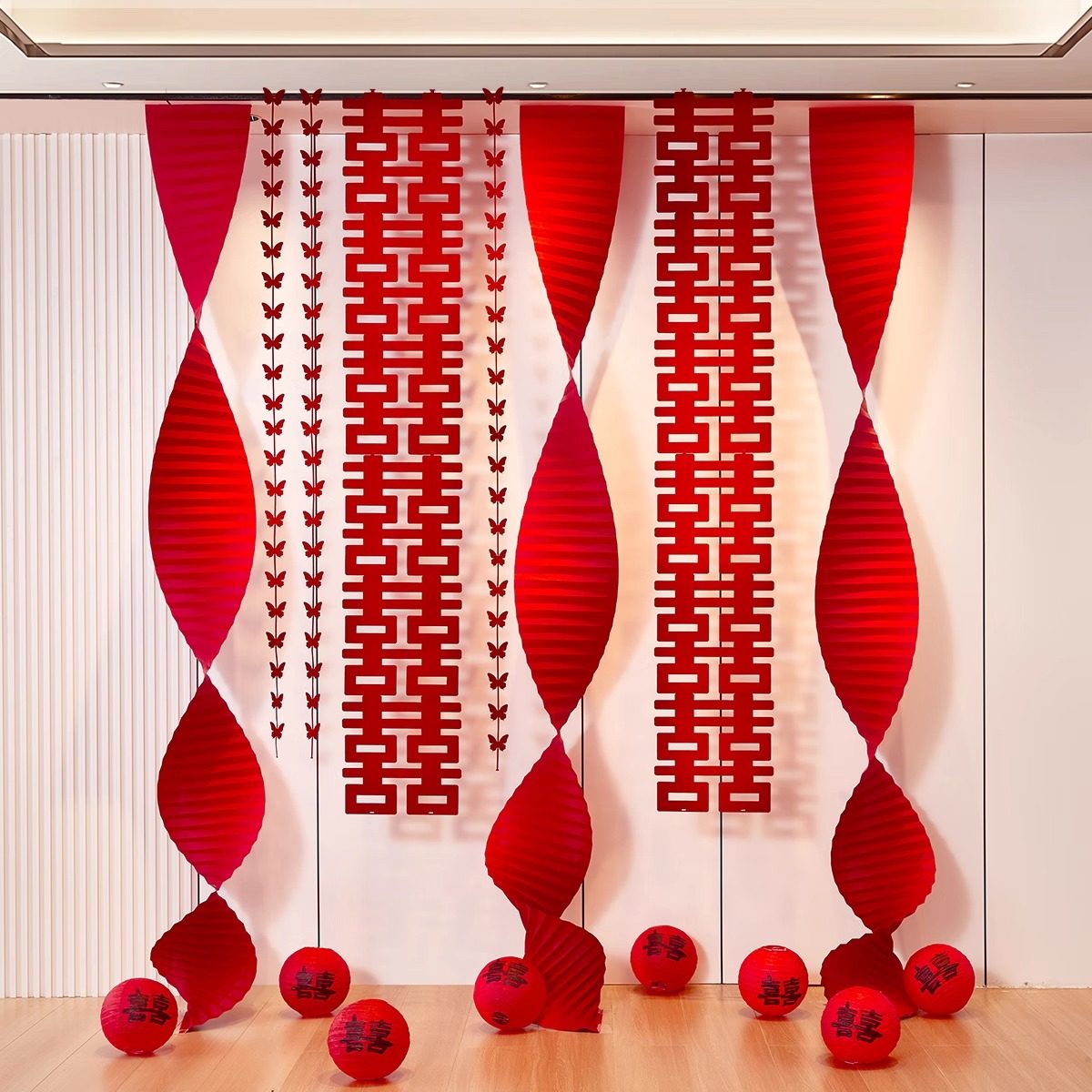 结婚长条喜字拉花挂件婚房布置套餐婚礼新房客厅装饰氛围感背景墙,节庆用品/礼品,拉花,淘宝优惠券,粉丝福利购,淘宝优惠卷