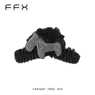 FFX弗弗西[Horse发生]满钻小马抓夹女马年头饰荷叶边高级感鲨鱼夹