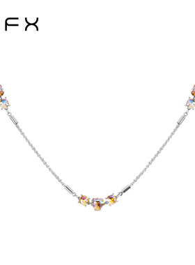 弗弗西FFX[爱心糖果]多彩黄色单钻配毛衣的项链女轻奢小众锁骨链